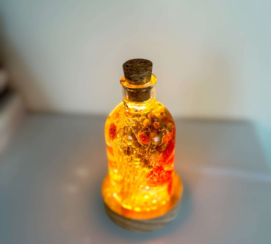 Les saisons en bouteille - Bouteilles en résine faites à la main avec de vraies fleurs