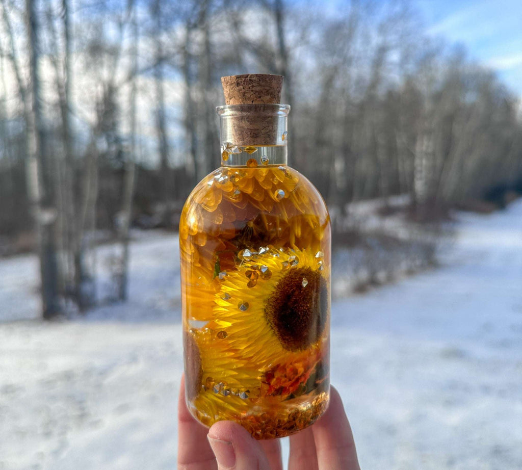 Les saisons en bouteille - Bouteilles en résine faites à la main avec de vraies fleurs