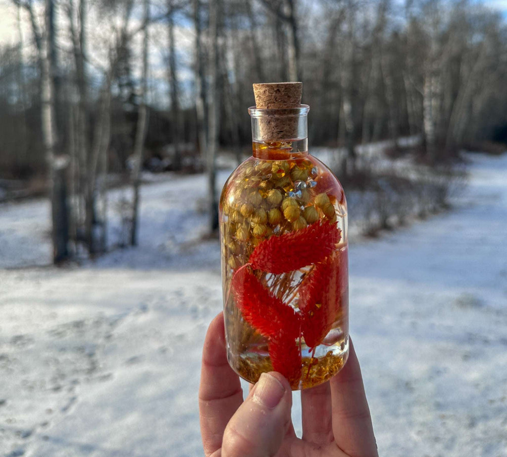 Les saisons en bouteille - Bouteilles en résine faites à la main avec de vraies fleurs