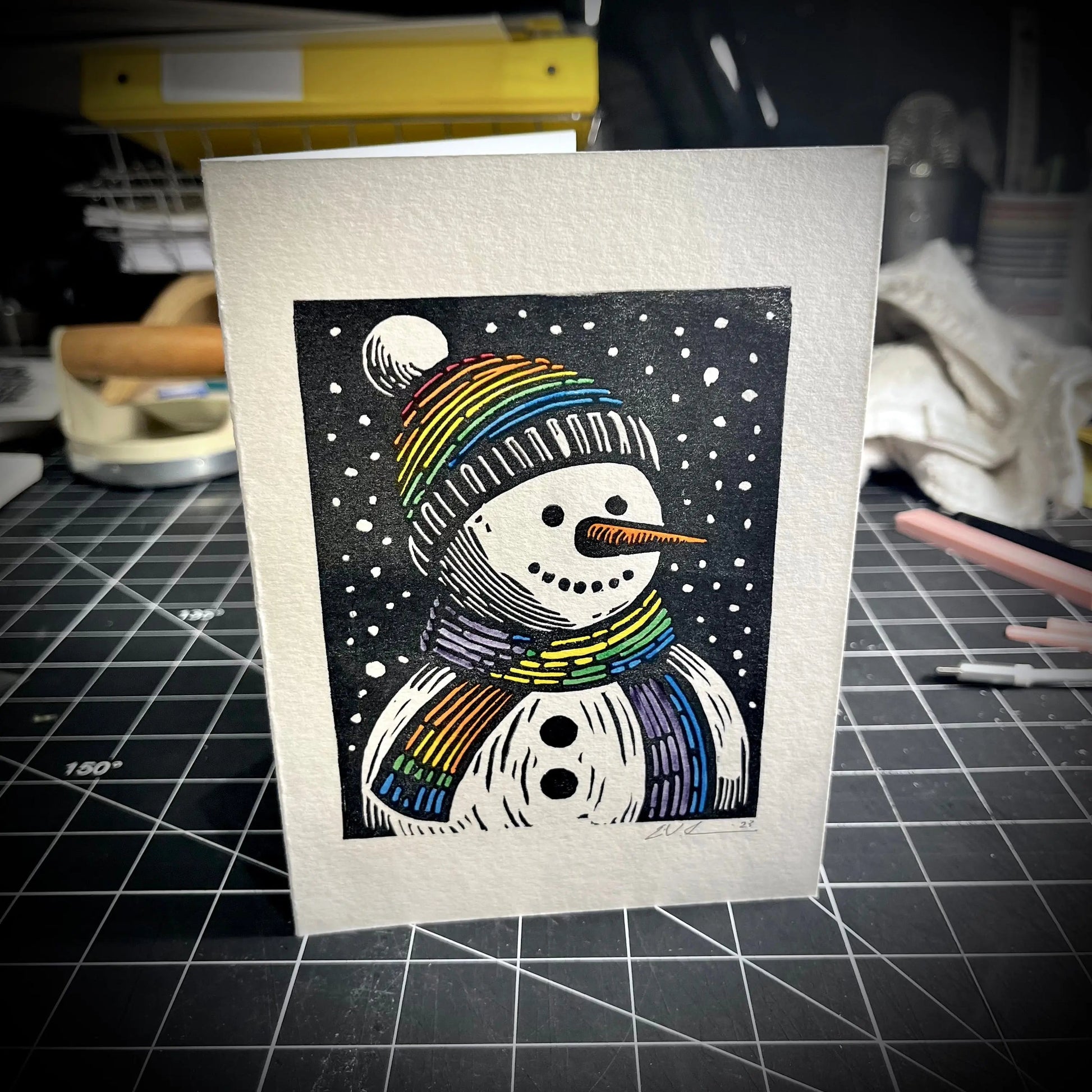 Carte de vœux Frosty's Gay Apparel | LINOCU CARD