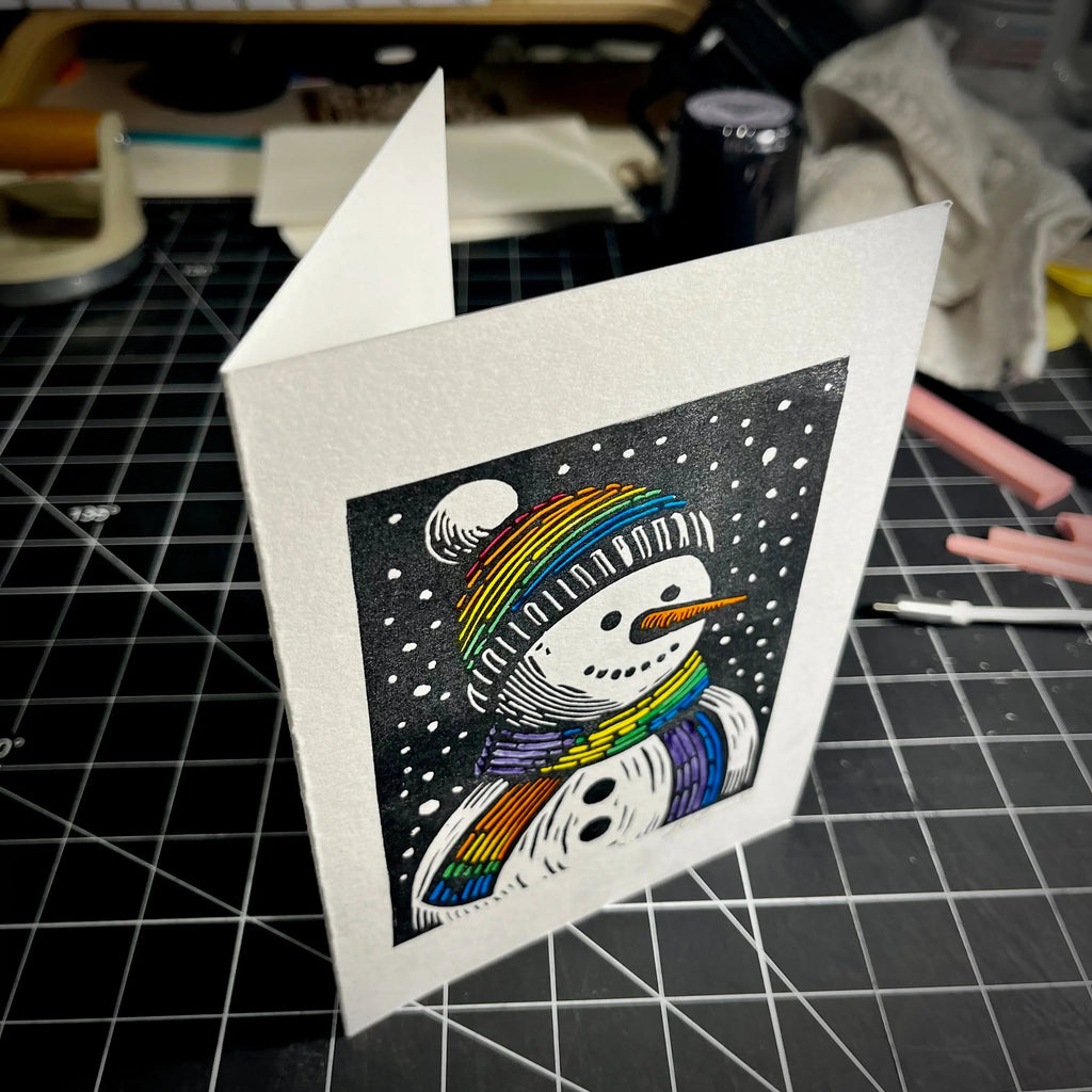 Carte de vœux Frosty's Gay Apparel | LINOCU CARD