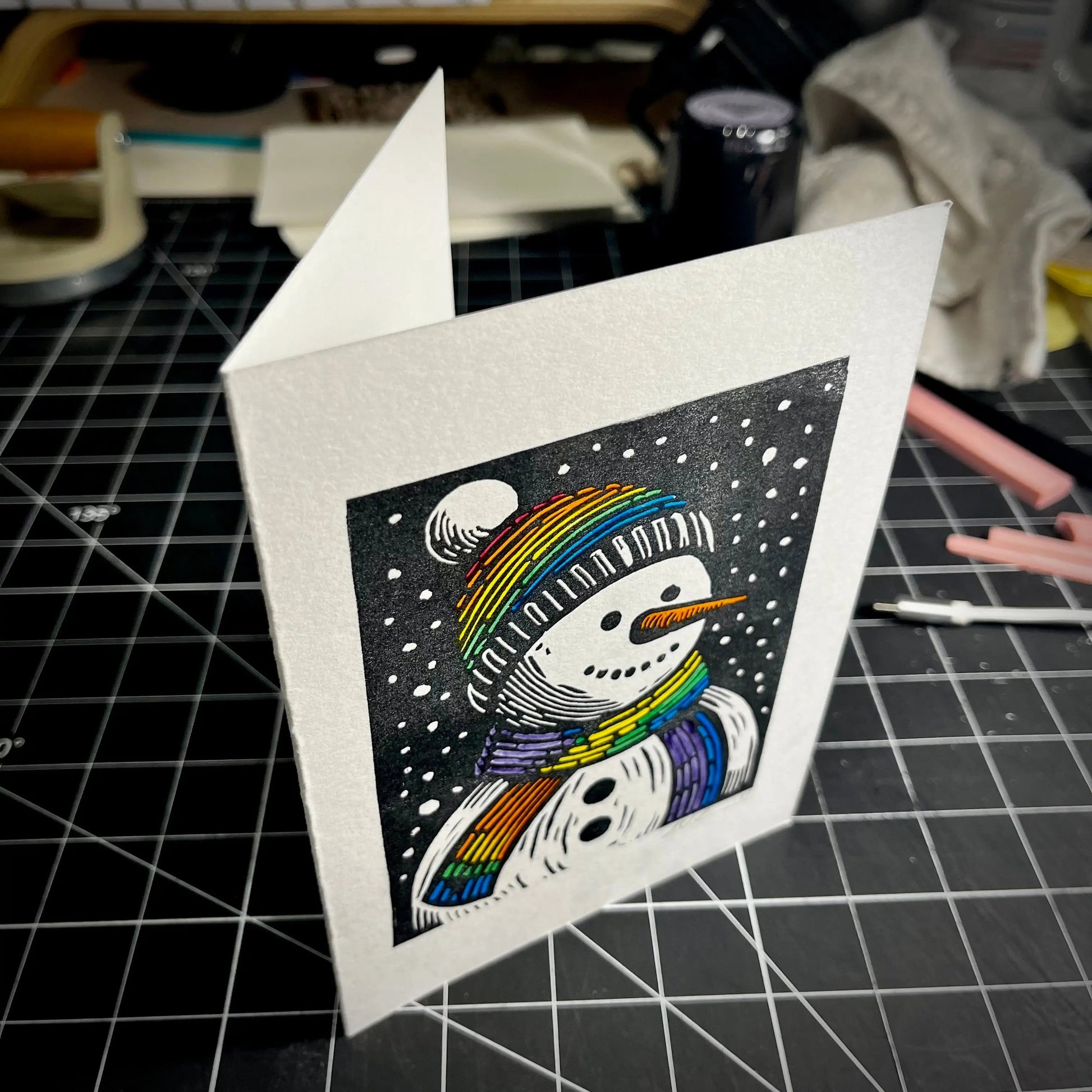 Carte de vœux Frosty's Gay Apparel | LINOCU CARD