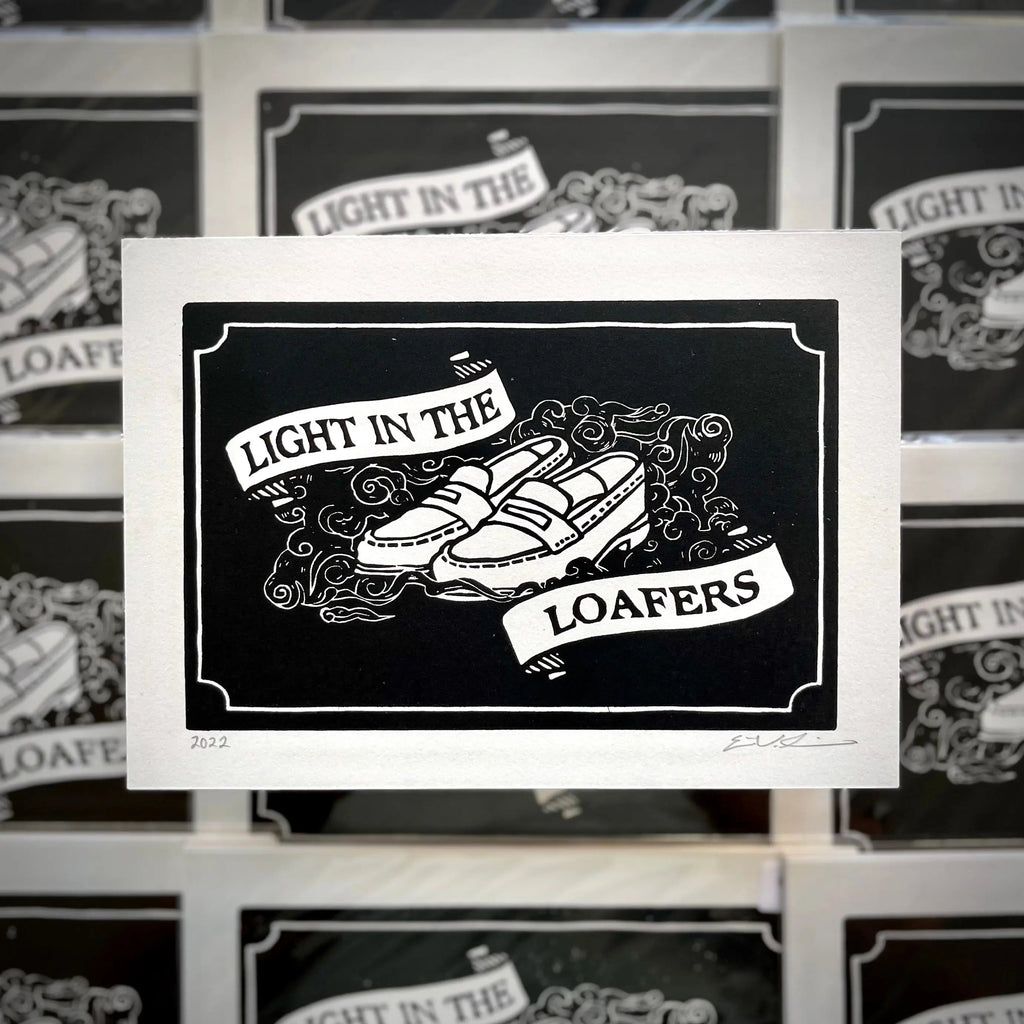 Light in the Loafers LINOCUT PRINT