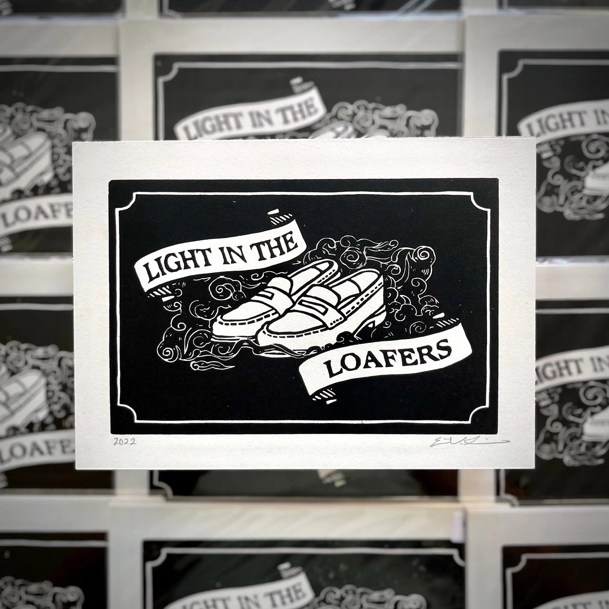 Light in the Loafers LINOCUT PRINT