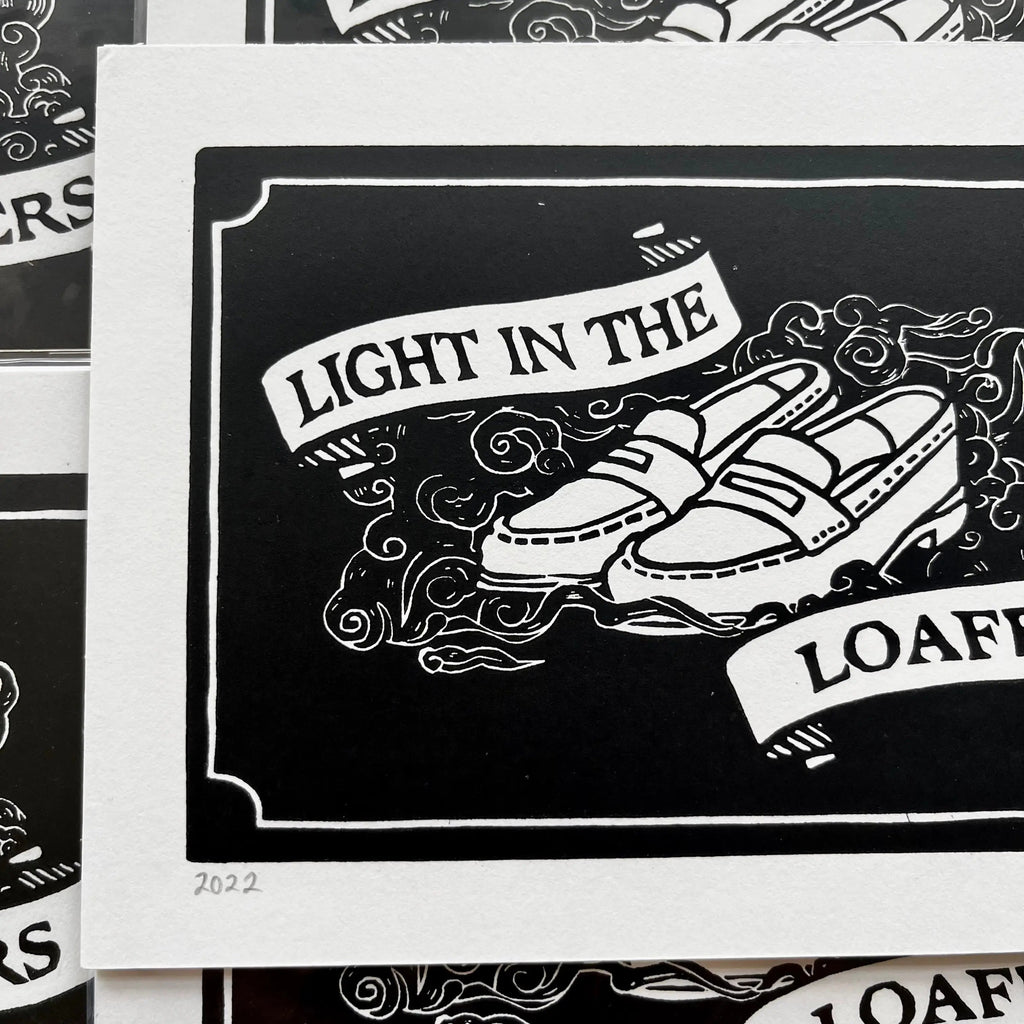 Light in the Loafers LINOCUT PRINT