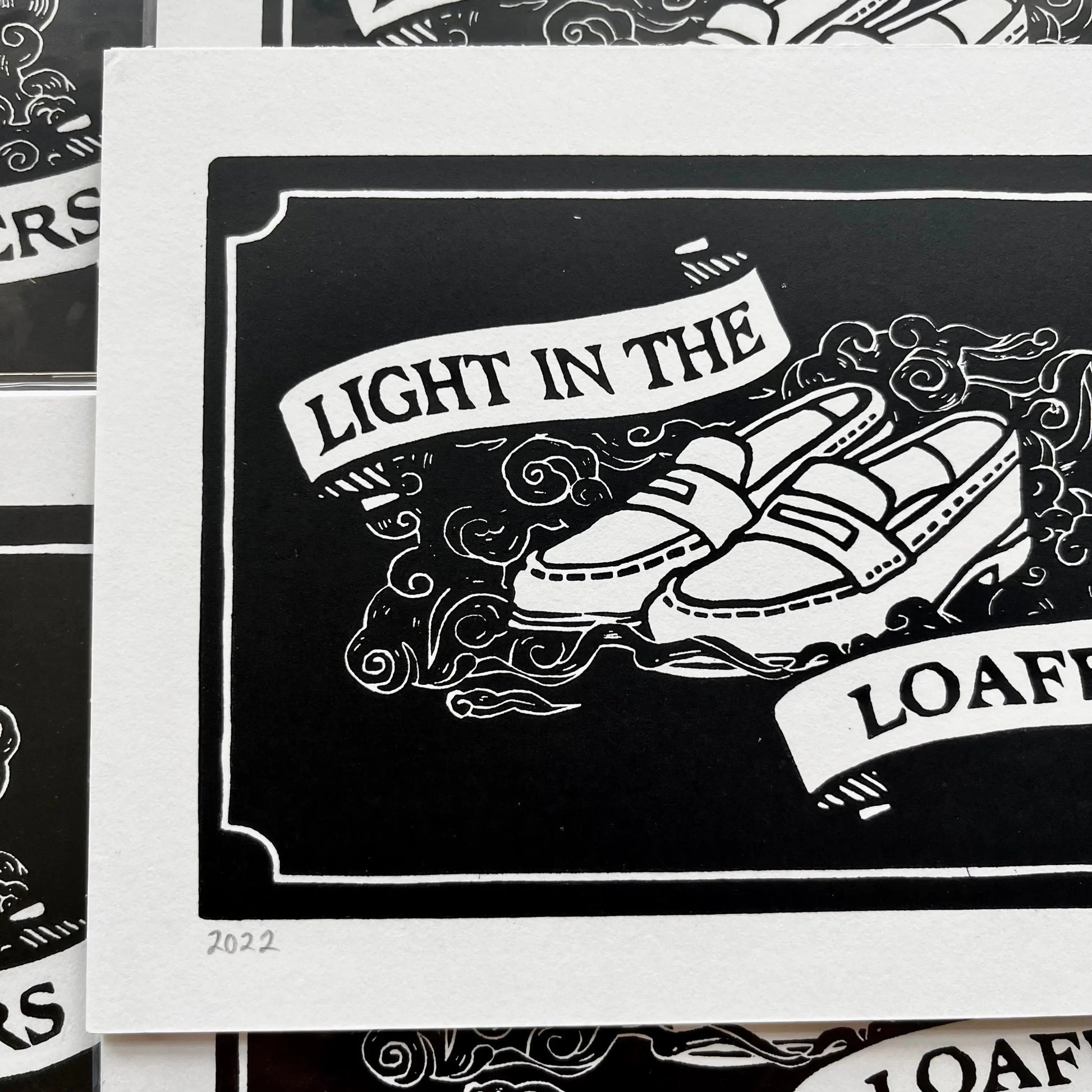 Light in the Loafers LINOCUT PRINT