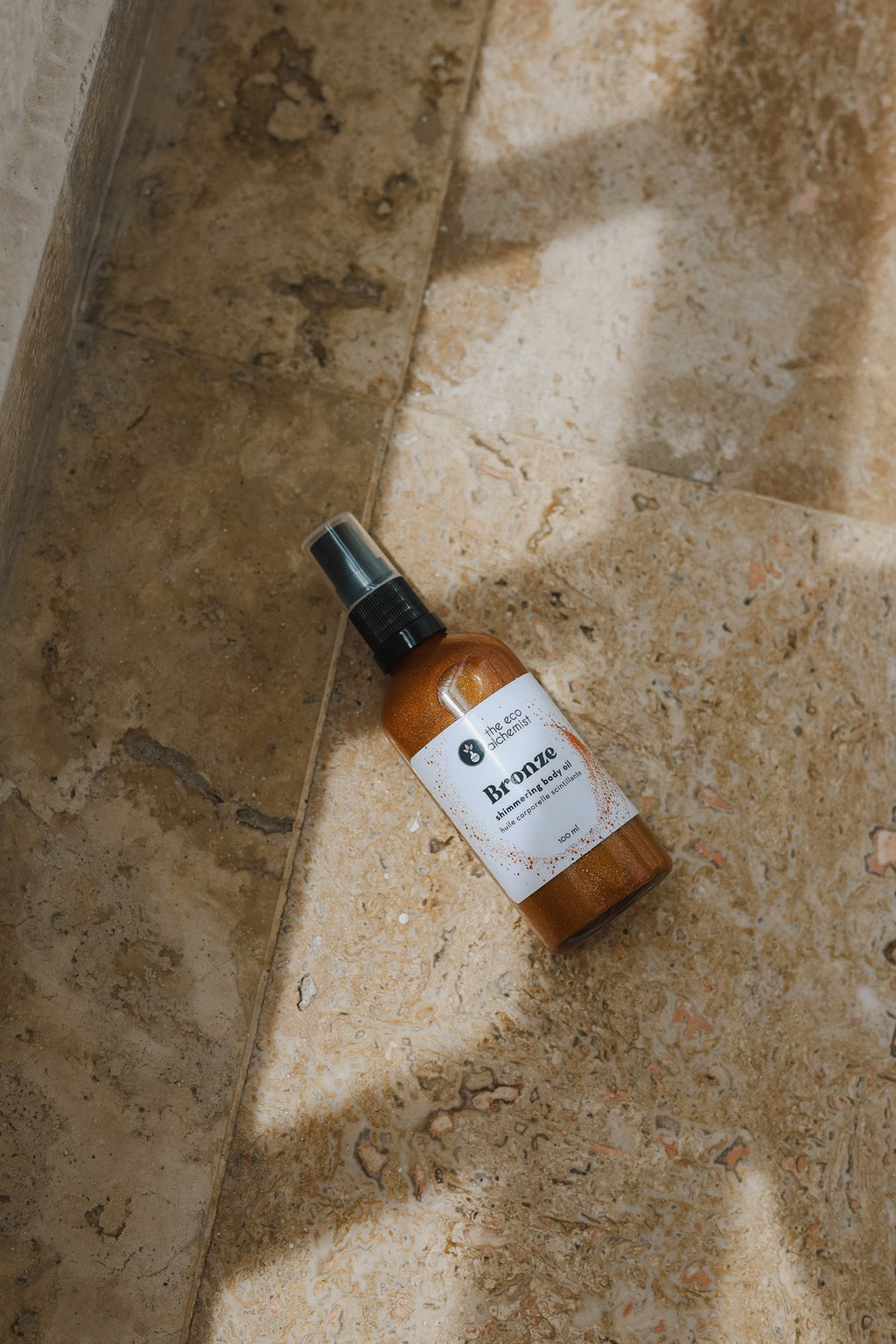Huile corporelle scintillante bronze