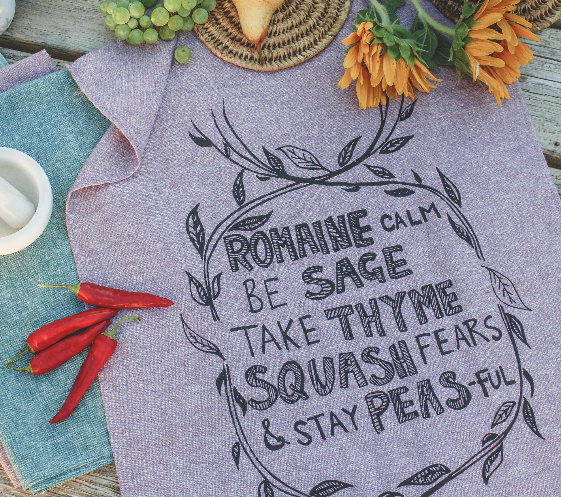 VEGGIE WISDOM - Organic Cotton & Hemp Tea Towel