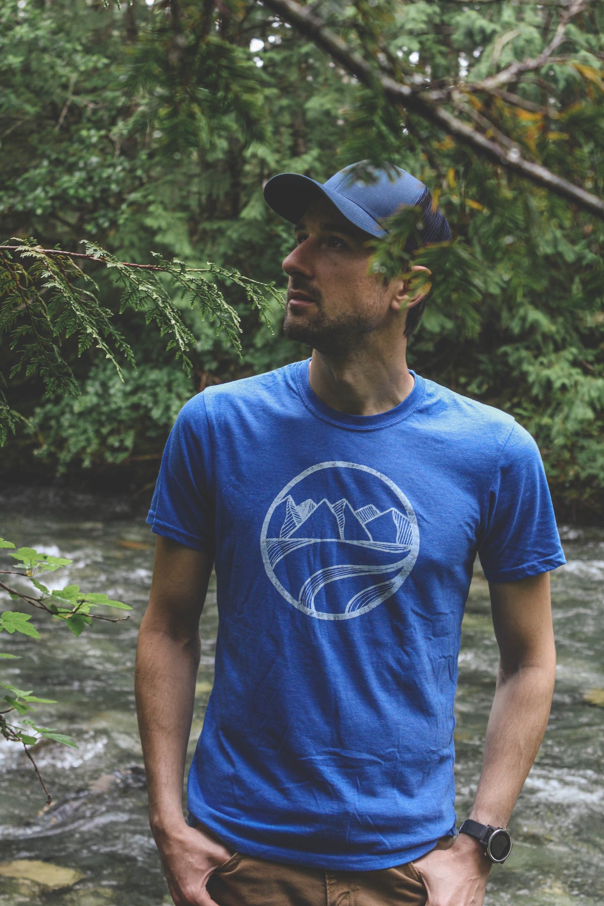LOGO - Bleu chiné - T-shirt écologique unisexe