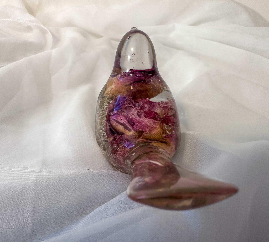 Oiseau chanteur floral - Décoration d'oiseau en résine faite à la main pour jardin de roses éternelles