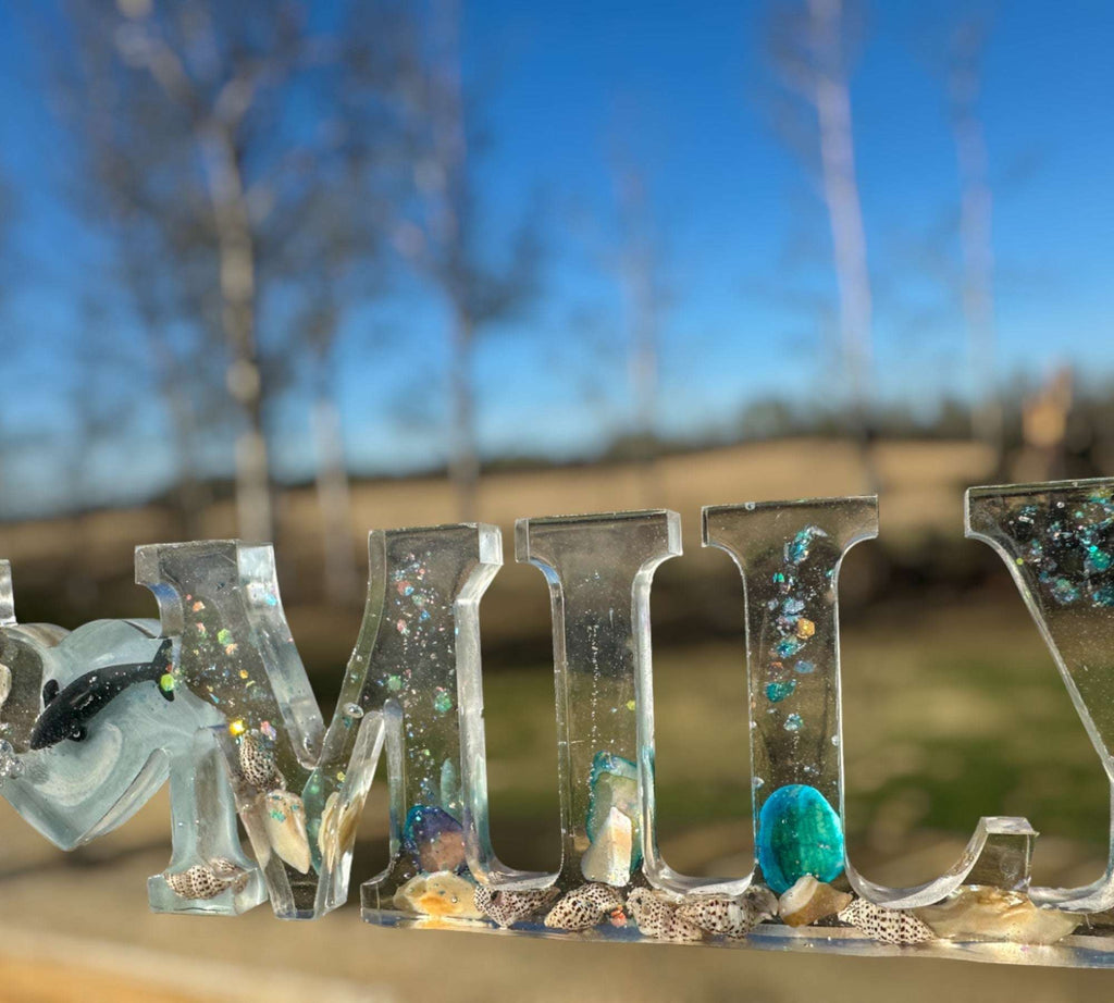 FAMILLE et coquillages - Panneau décoratif autoportant inspiré de l'océan
