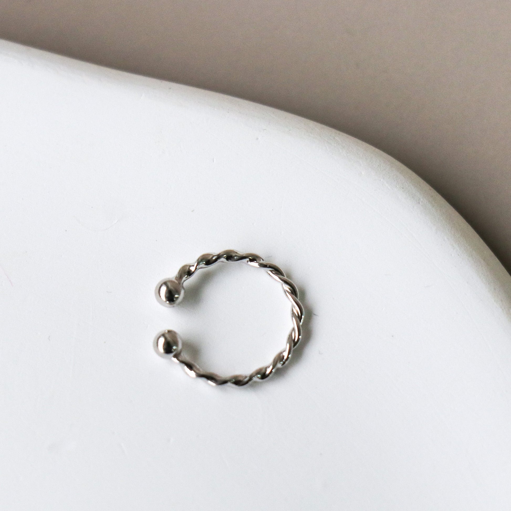 Twisted Ear Cuff - Silver