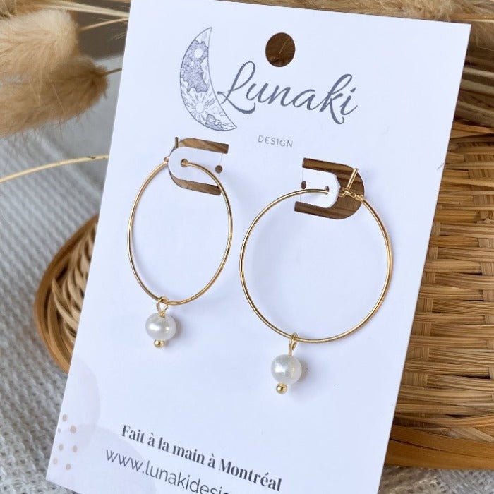 MINI | Boucles d'oreilles avec perles d'eau douce