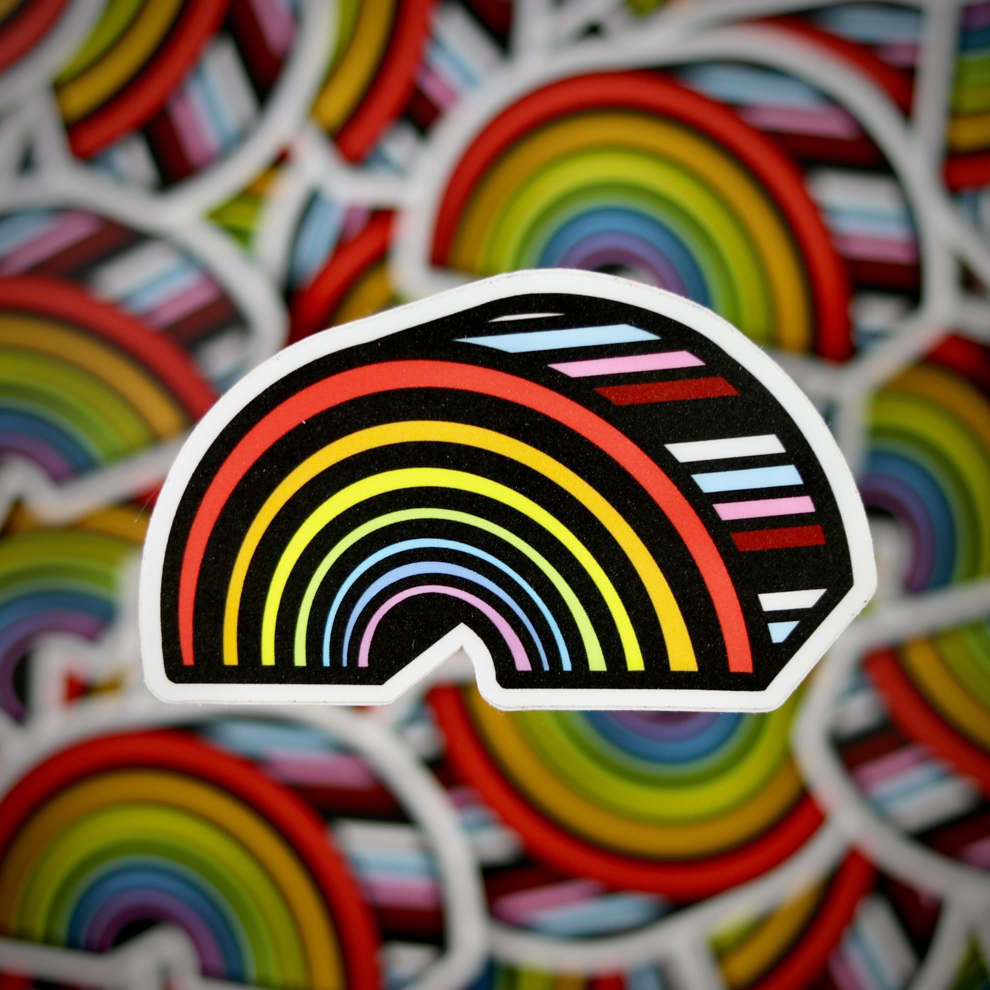 Autocollant arc-en-ciel 3D
