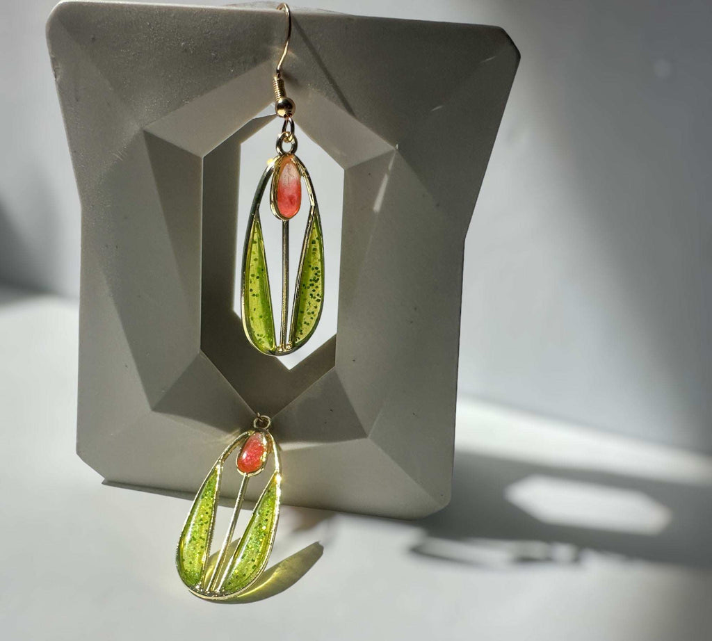 Handmade Spring Bloom Tulip Earrings - Garden Inspired Accessories