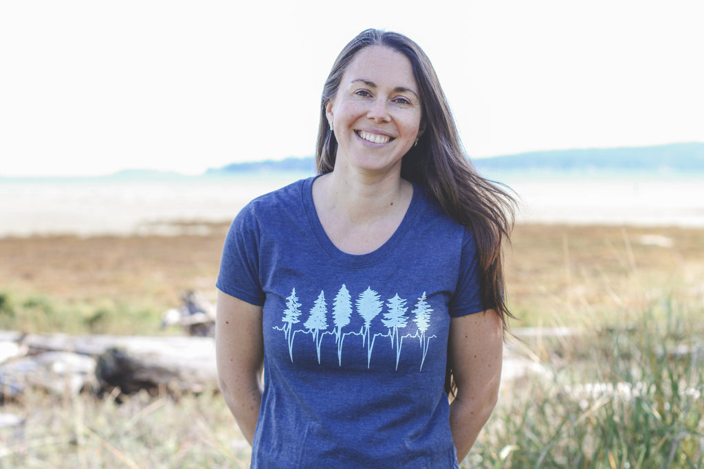 TREELINE - T-shirt écoresponsable pour femme - Marine chiné