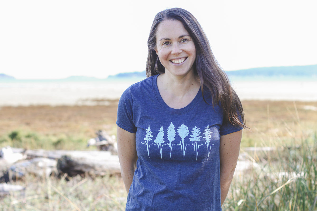 TREELINE - T-shirt écoresponsable pour femme - Marine chiné