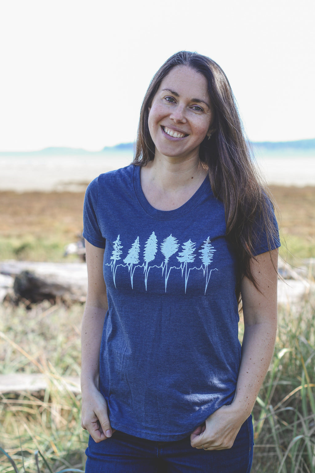 TREELINE - T-shirt écoresponsable pour femme - Marine chiné