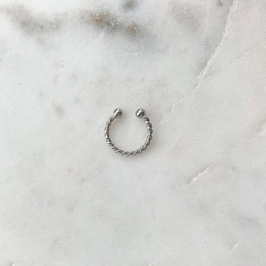 Twisted Ear Cuff - Silver