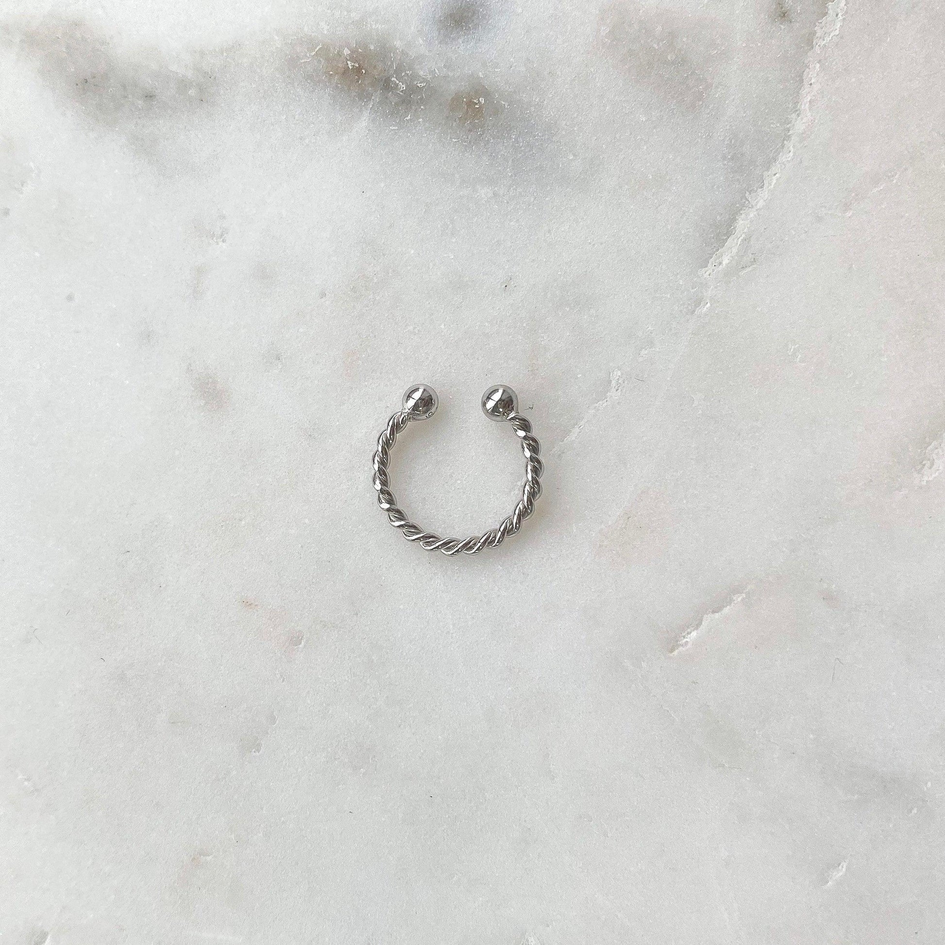 Twisted Ear Cuff - Silver