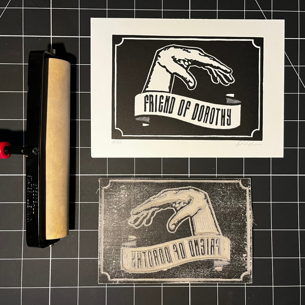 Friend of Dorothy LINOCUT PRINT