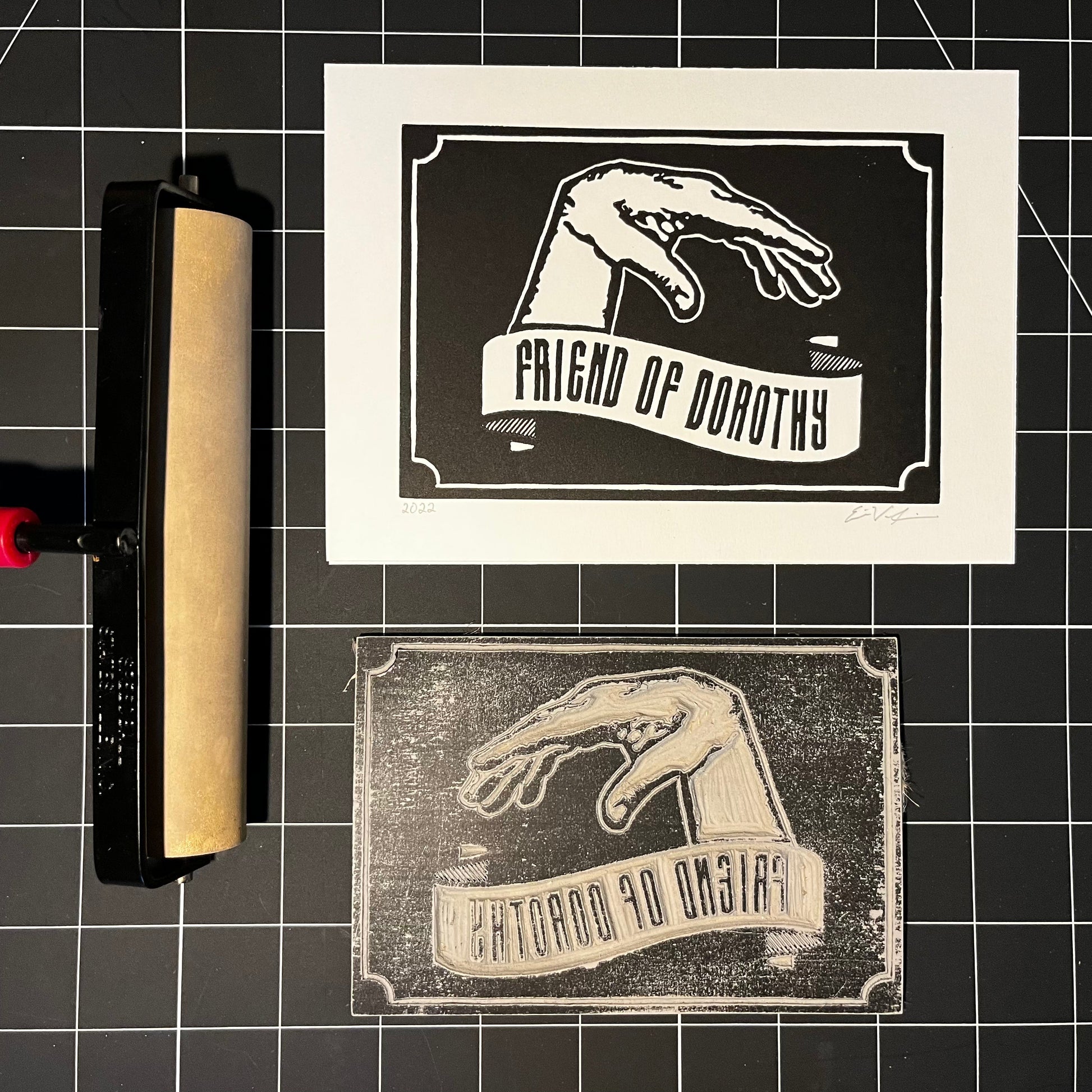 Friend of Dorothy LINOCUT PRINT