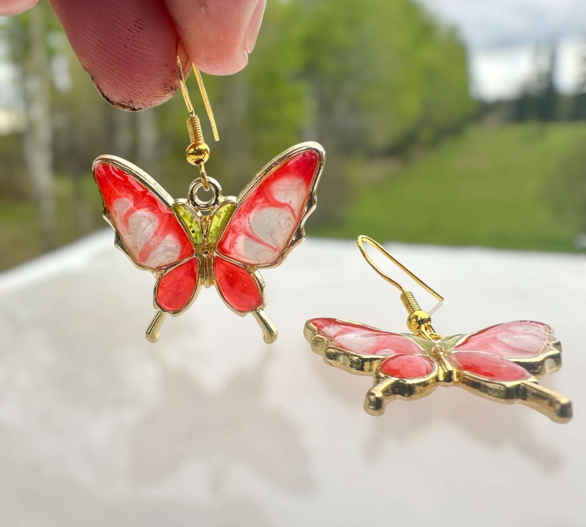 Enchanting Butterfly Romance: Handmade Nature Inspired Earrings