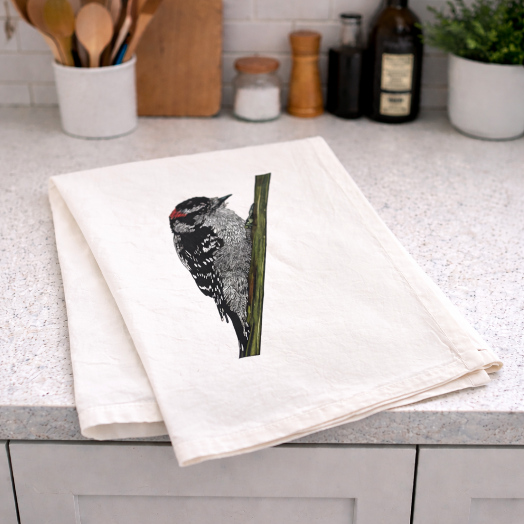 Torchon en toile de jute - 100 % coton biologique - Motif pic duveteux