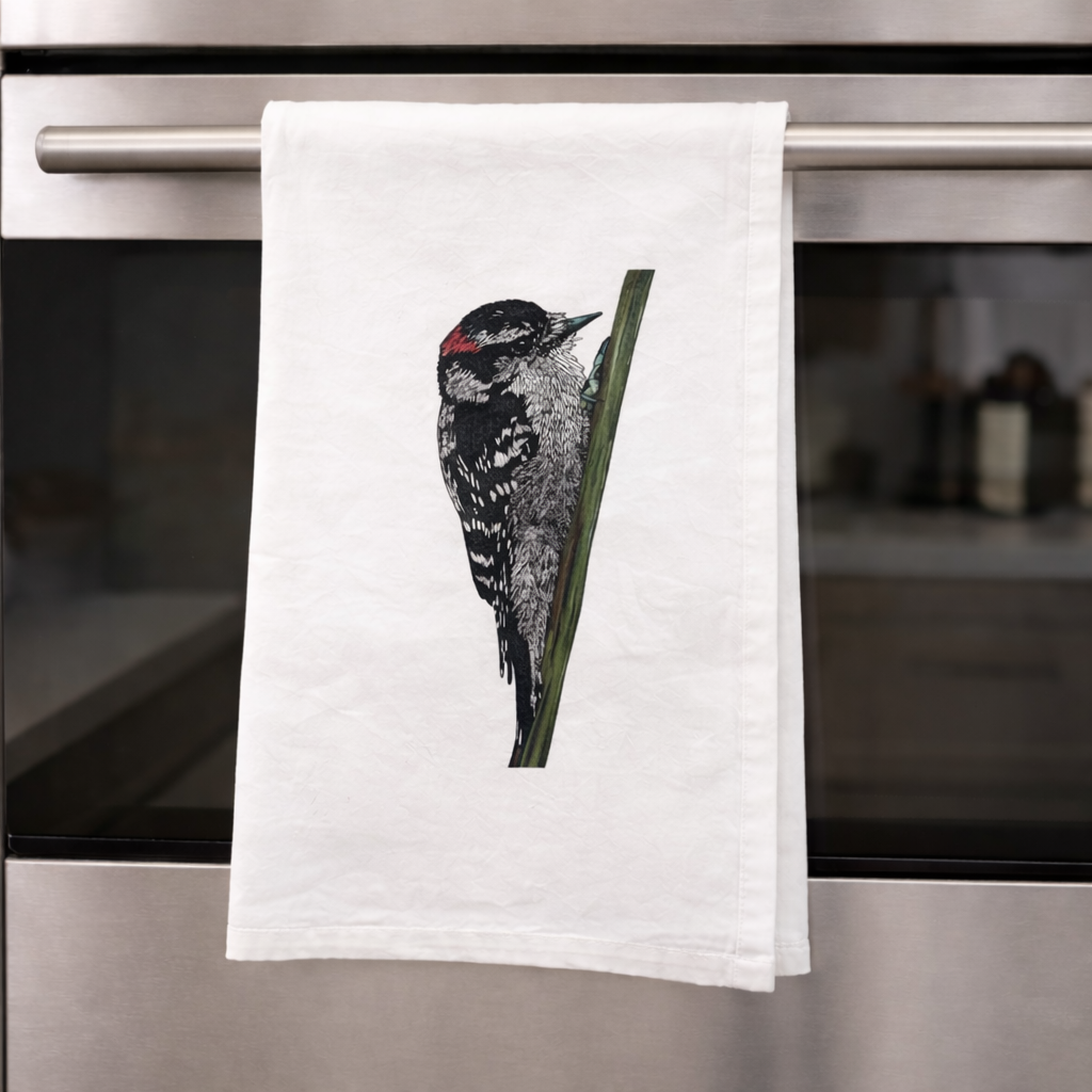 Torchon en toile de jute - 100 % coton biologique - Motif pic duveteux