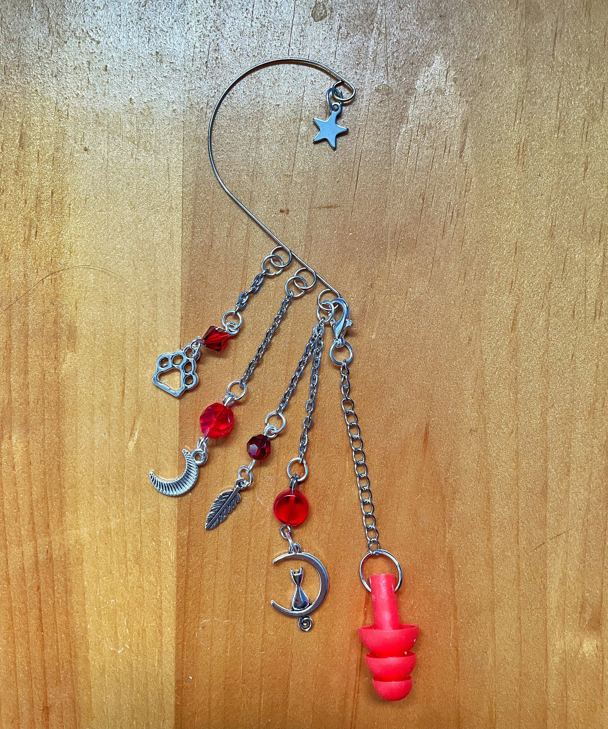 Boucles d'oreilles tendance et apaisantes, motif céleste, motif animalier rouge