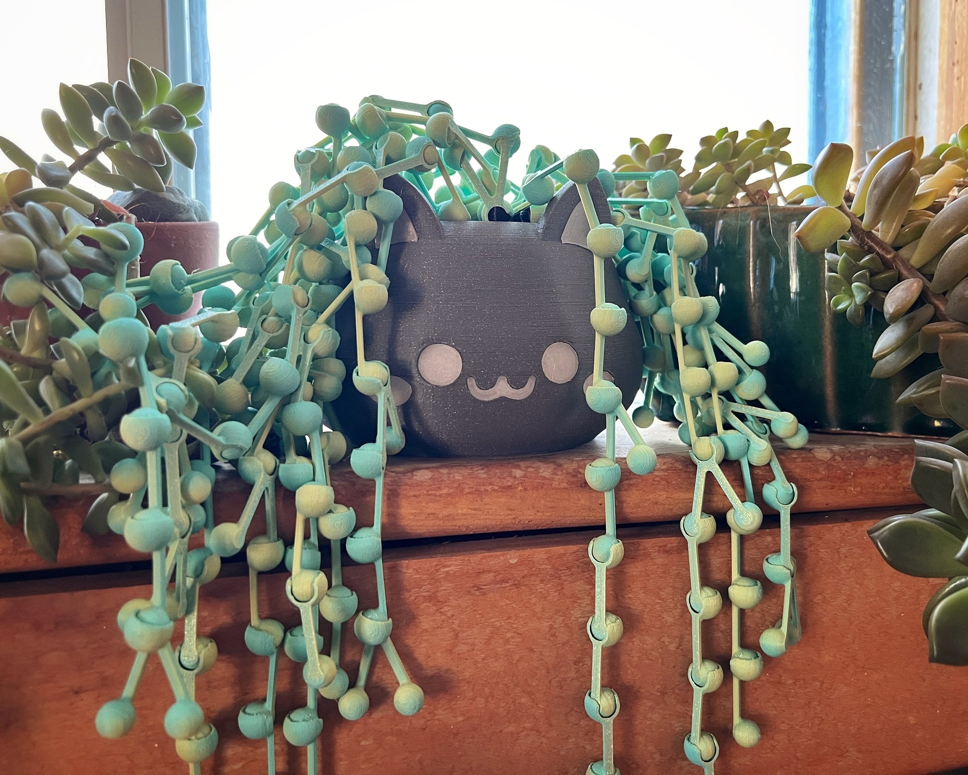 Plante succulente d'intérieur en forme de chaîne de perles artificielles phosphorescentes 