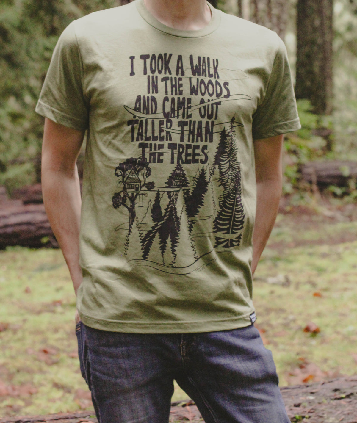 TALL TREES - T-shirt éco mixte - Vert armée chiné