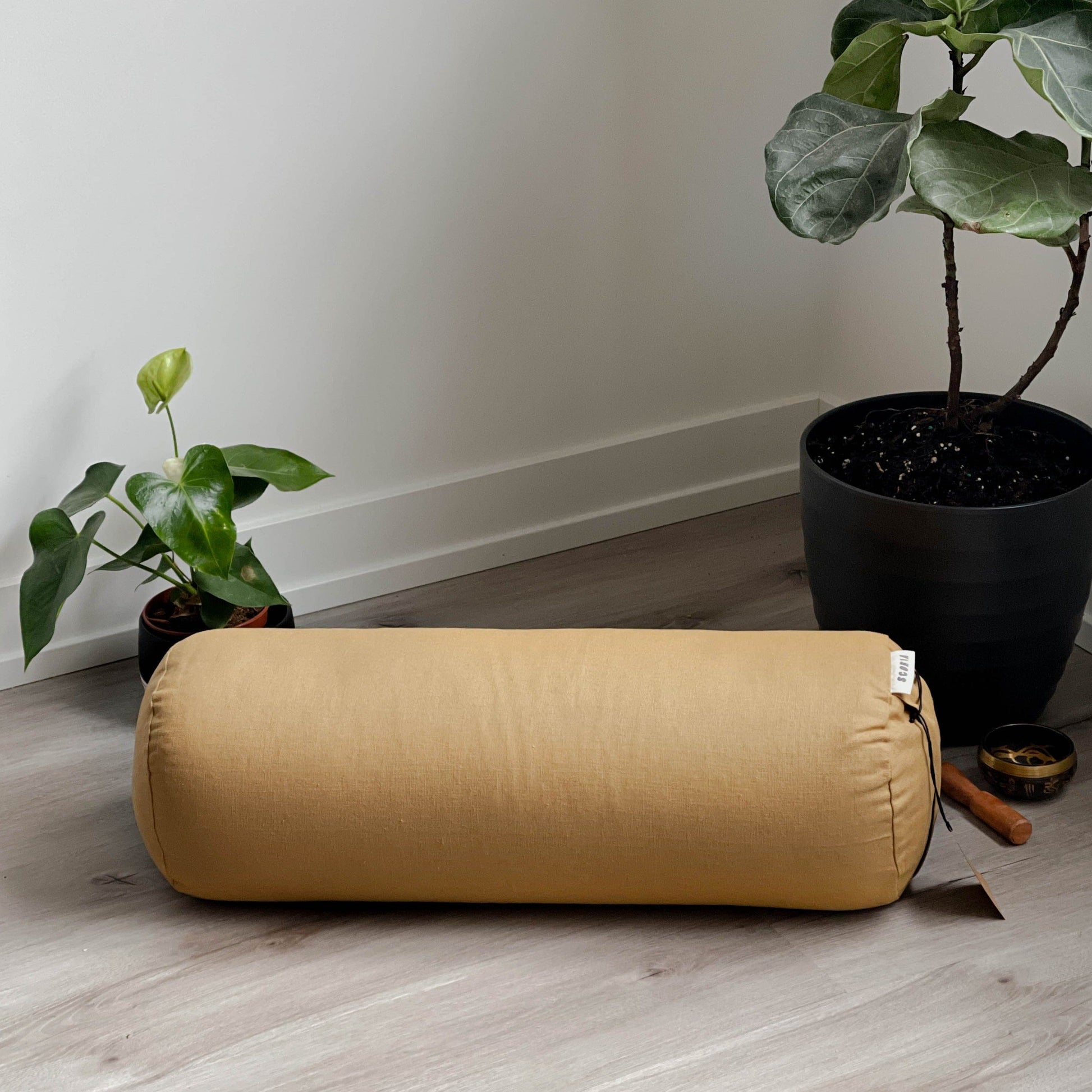 Round Yoga Bolster | Natural & Organic | Amber Gold