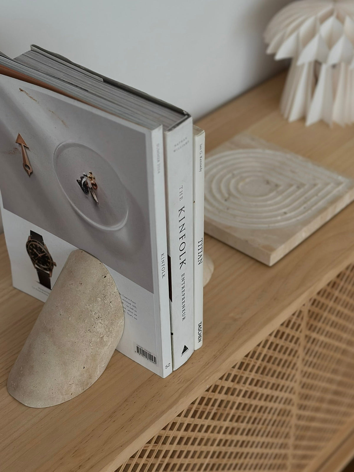 Mono Travertine Bookends