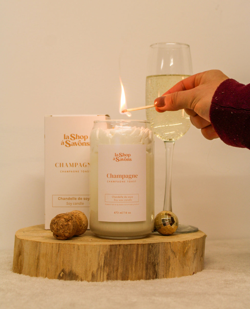 16 oz Soy Candle - Champagne