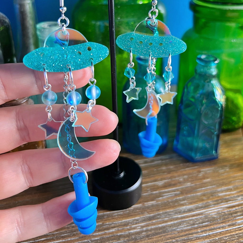 Adorable UFO Ear Plug Earrings – Cute & Functional Hearing Protection