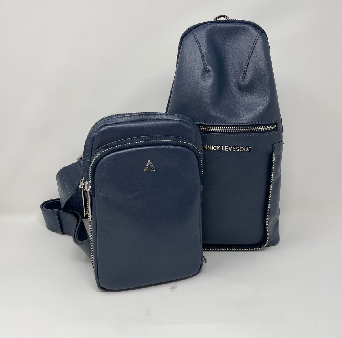 Unisex 3-in-1 Shoulder Bag with RFID Card Section, Navy Blue | Gabriel - PREORDER