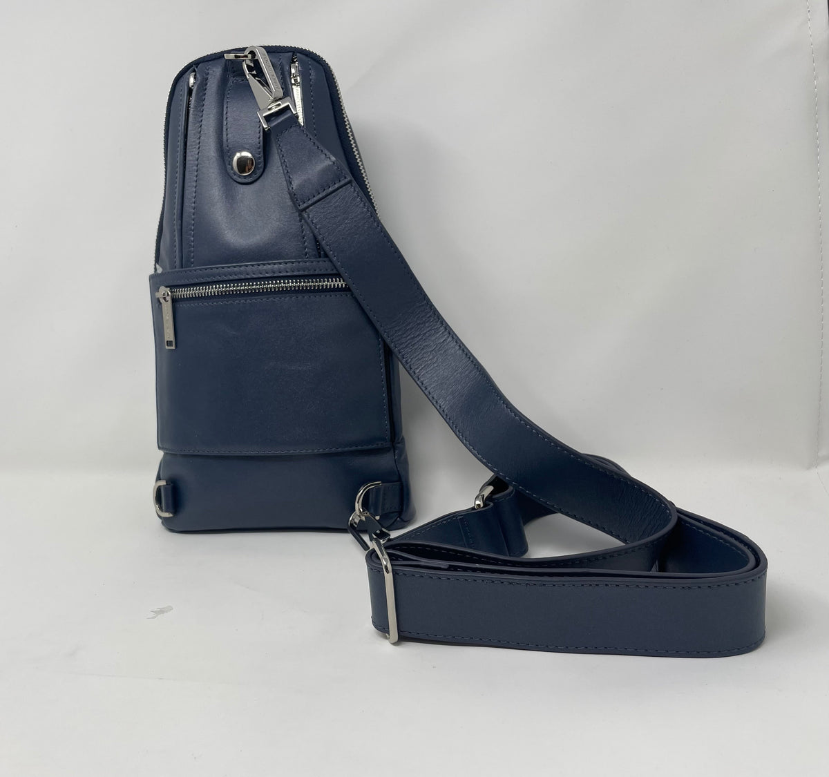 Unisex 3-in-1 Shoulder Bag with RFID Card Section, Navy Blue | Gabriel - PREORDER