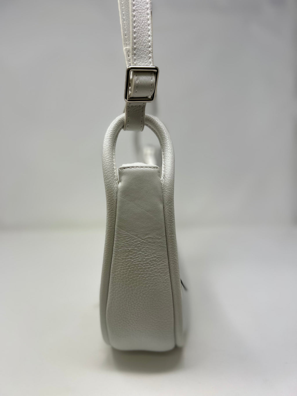 Petit Sac à Bandoulière en Cuir Blanc, Sabrina