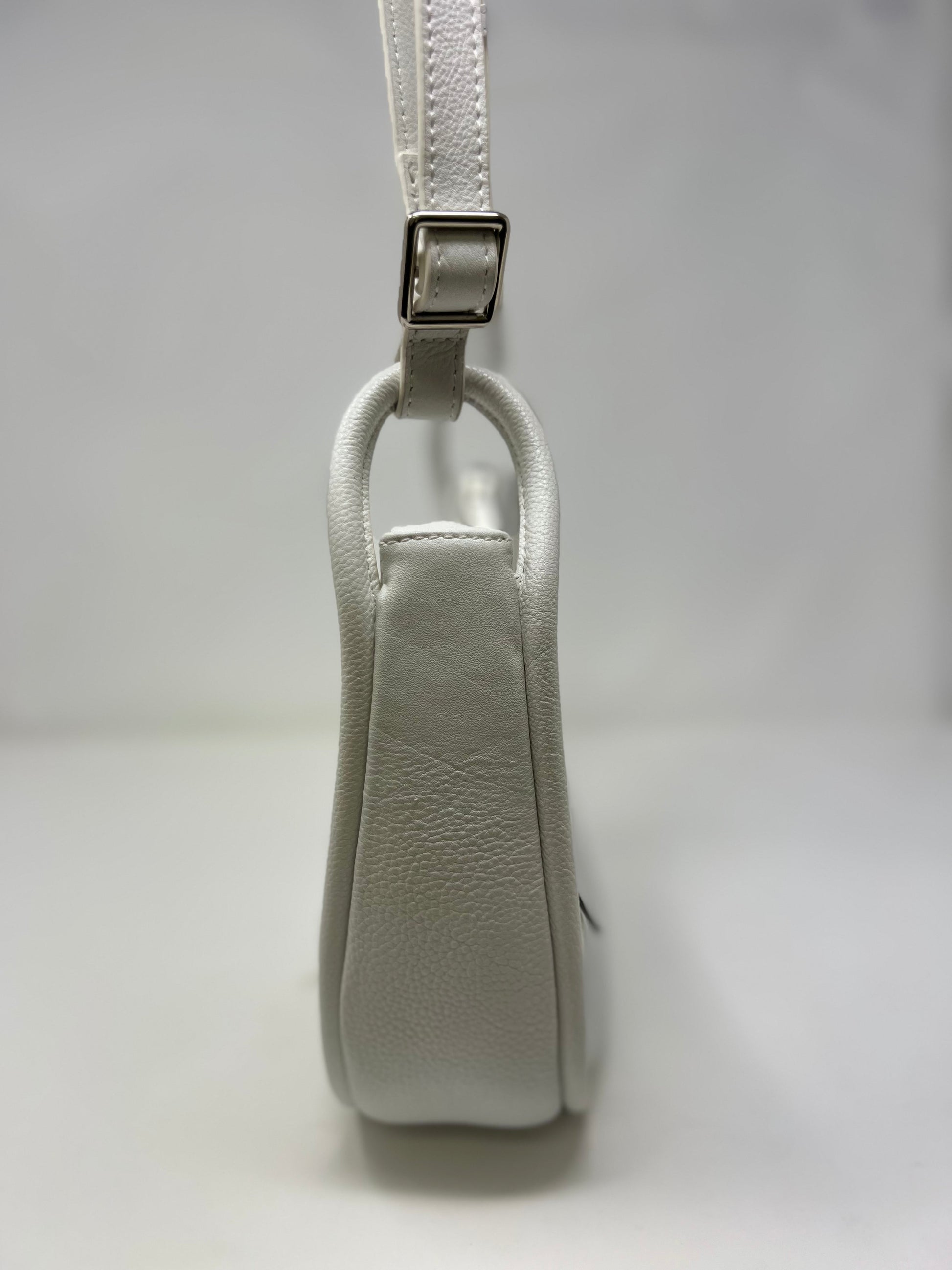 Petit Sac à Bandoulière en Cuir Blanc, Sabrina