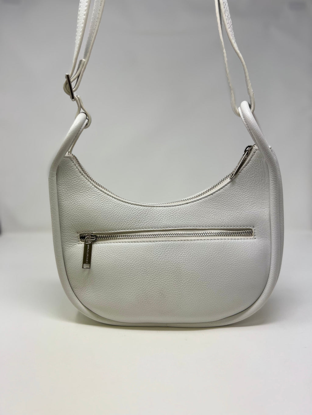 Petit Sac à Bandoulière en Cuir Blanc, Sabrina