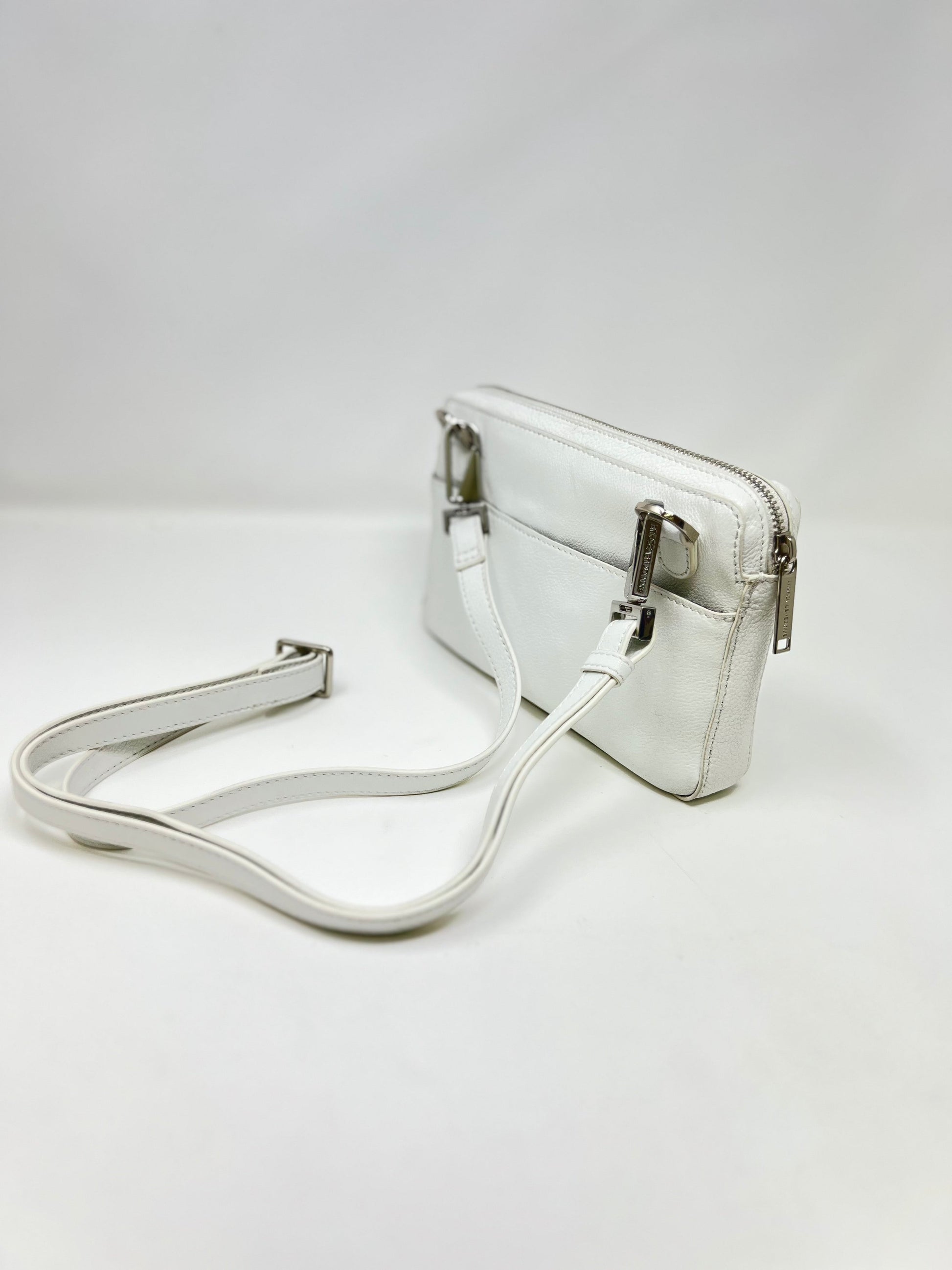 Petit sac bandoulière en Cuir Blanc, Annie