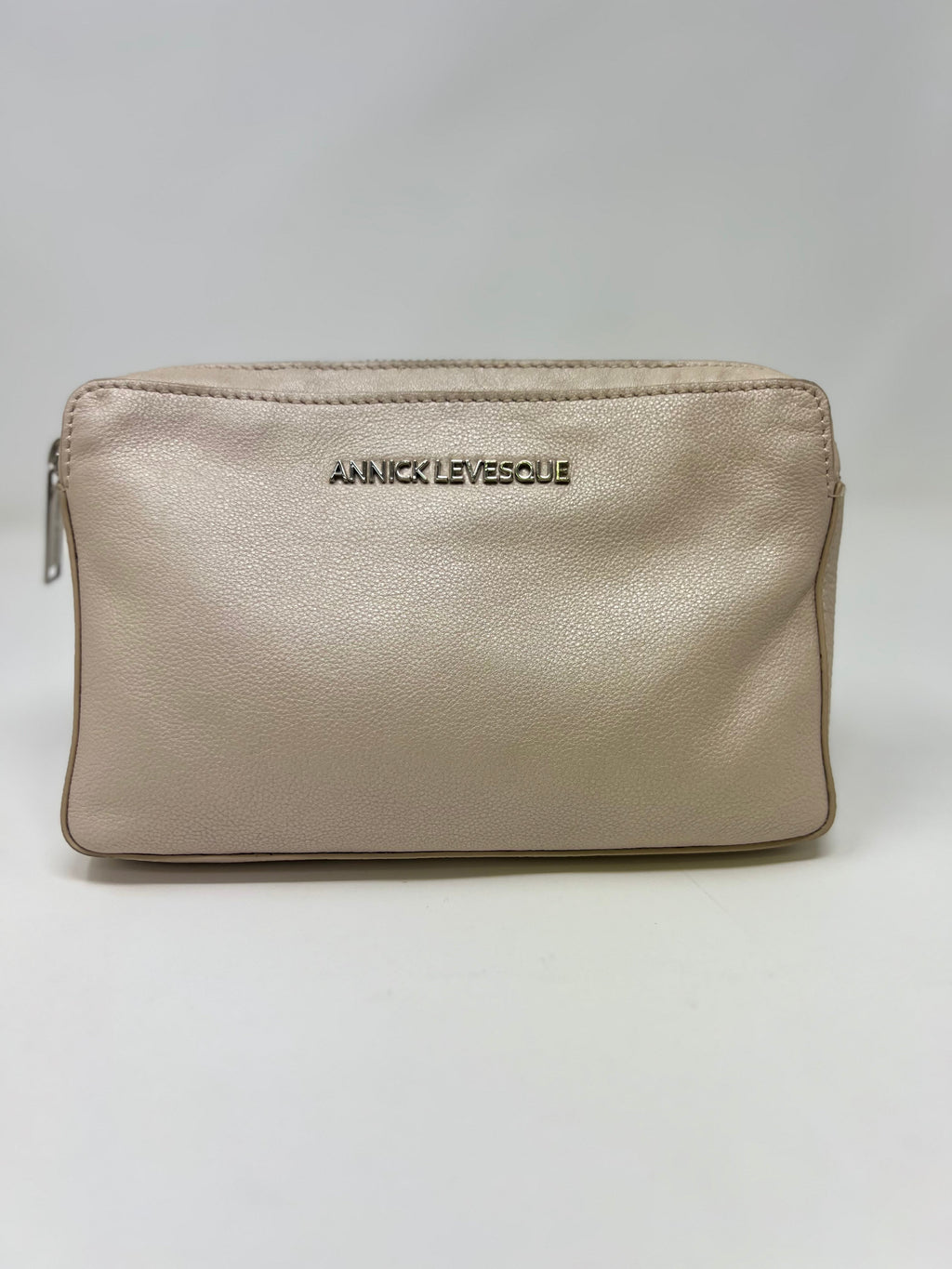 Small Champagne Leather Crossbody Bag, Annie