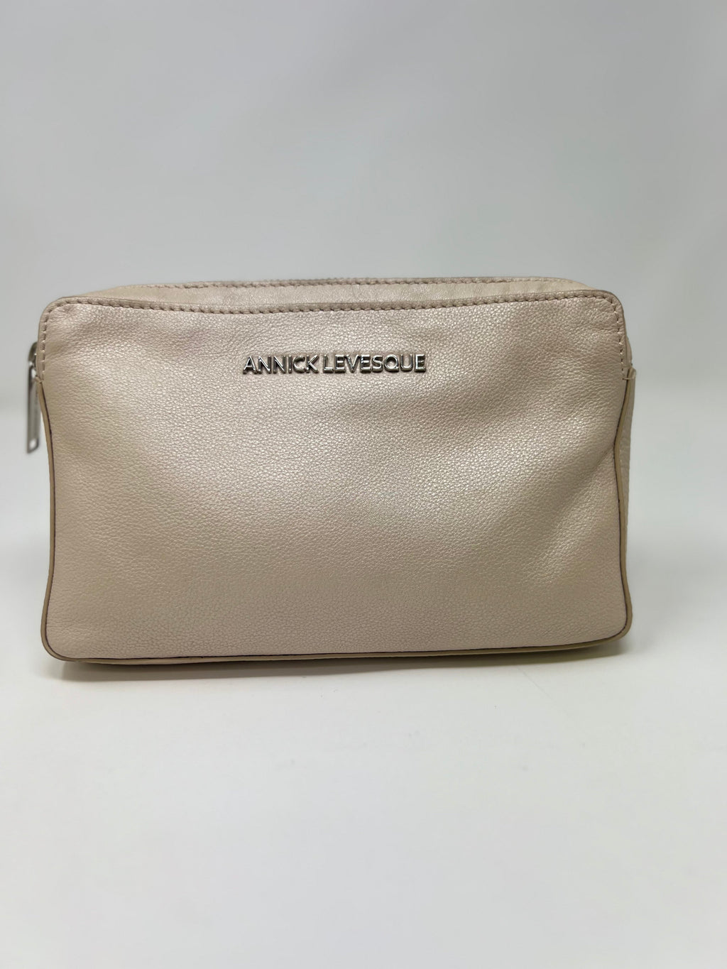 Small Champagne Leather Crossbody Bag, Annie