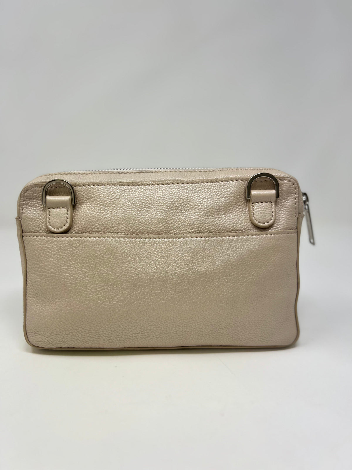 Small Champagne Leather Crossbody Bag, Annie