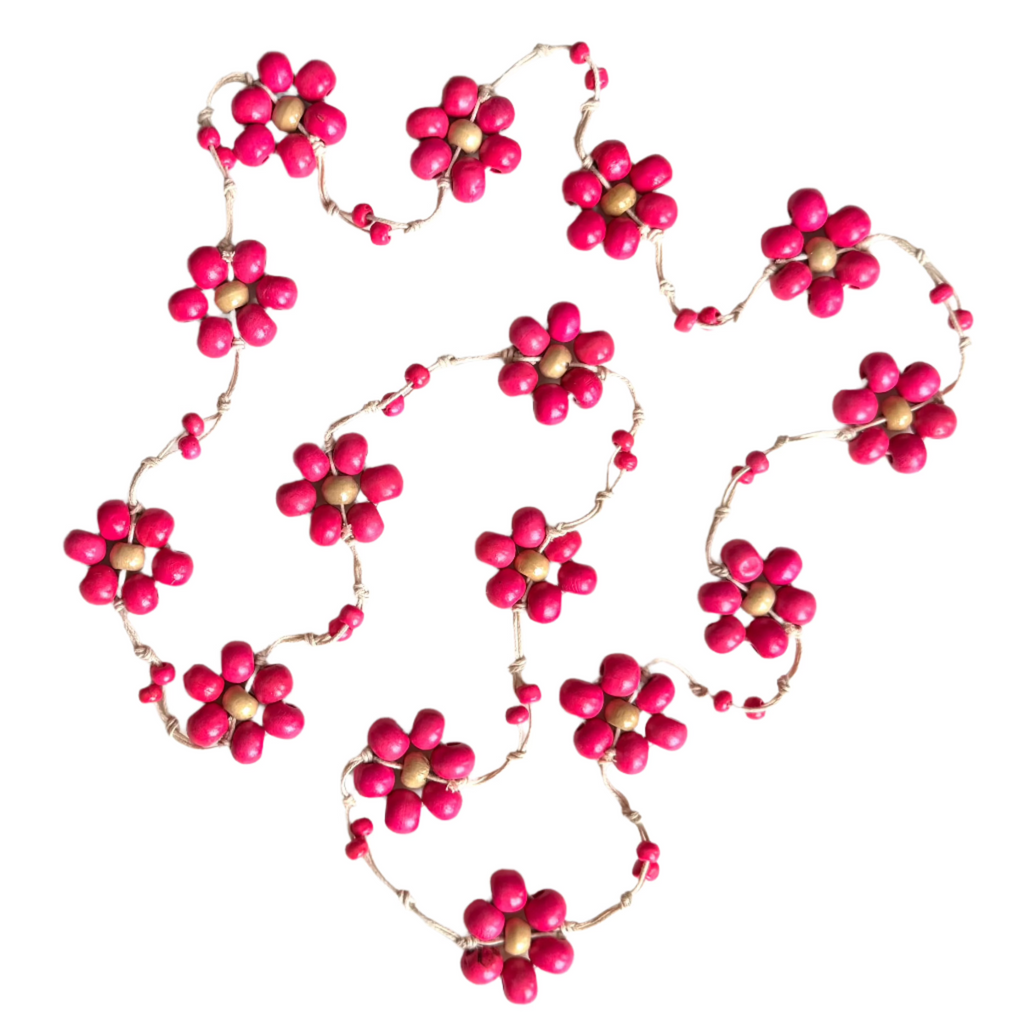 Wooden Ball Flower Necklace