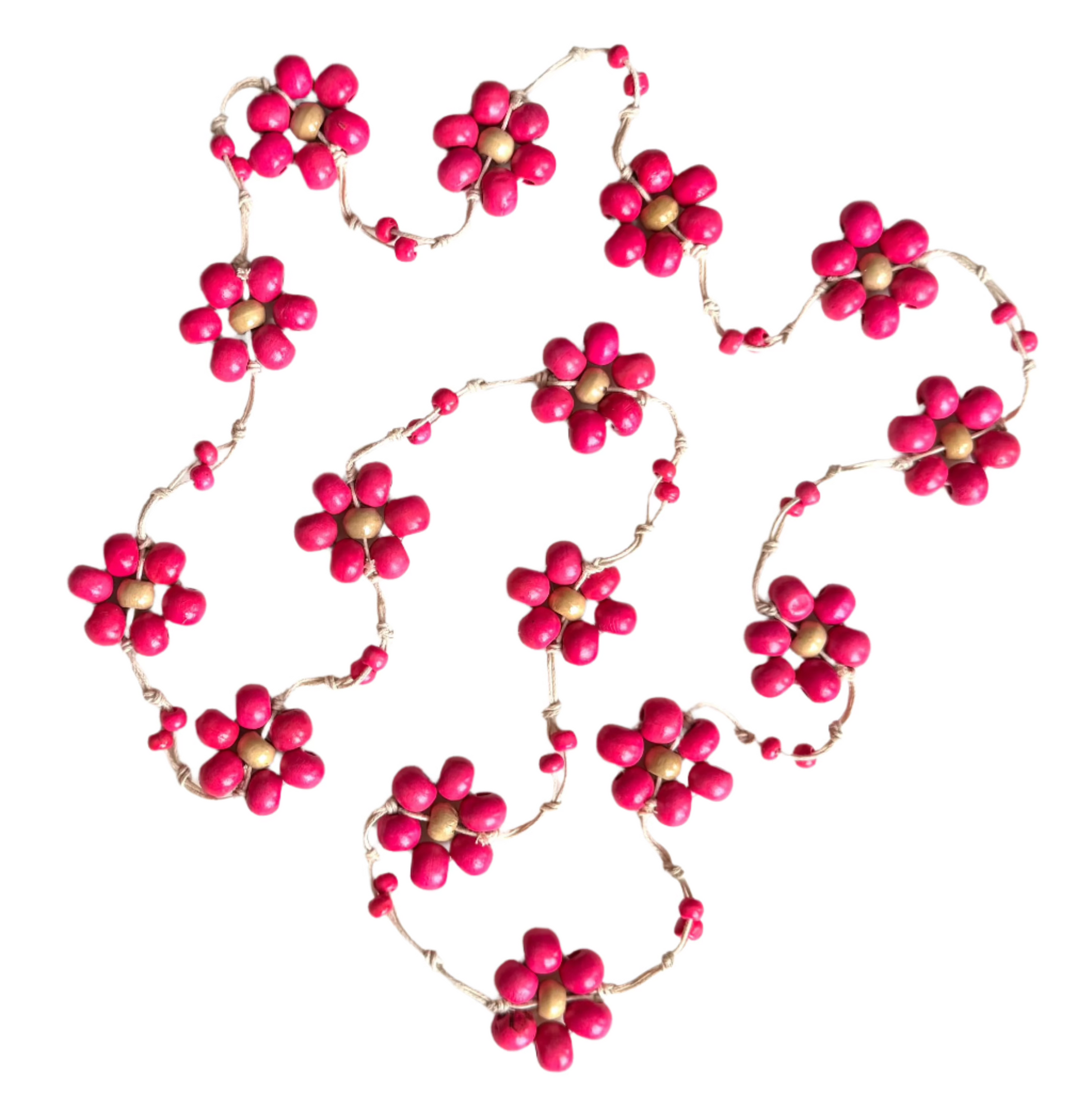 Wooden Ball Flower Necklace