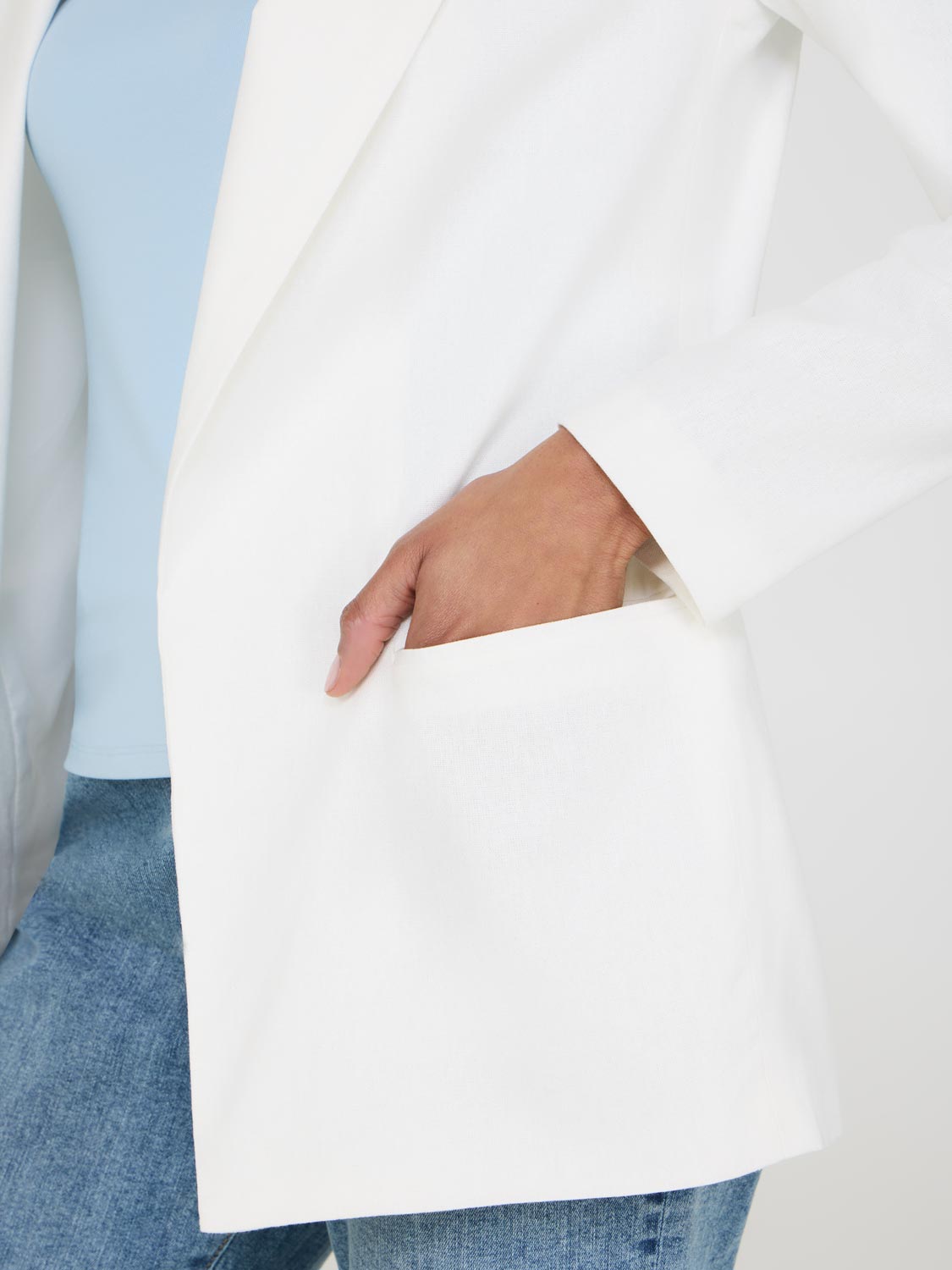 Blazer ouvert en lin mélangé