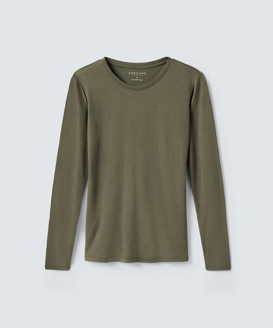 T-shirt à manches longues en mérinos pour femme