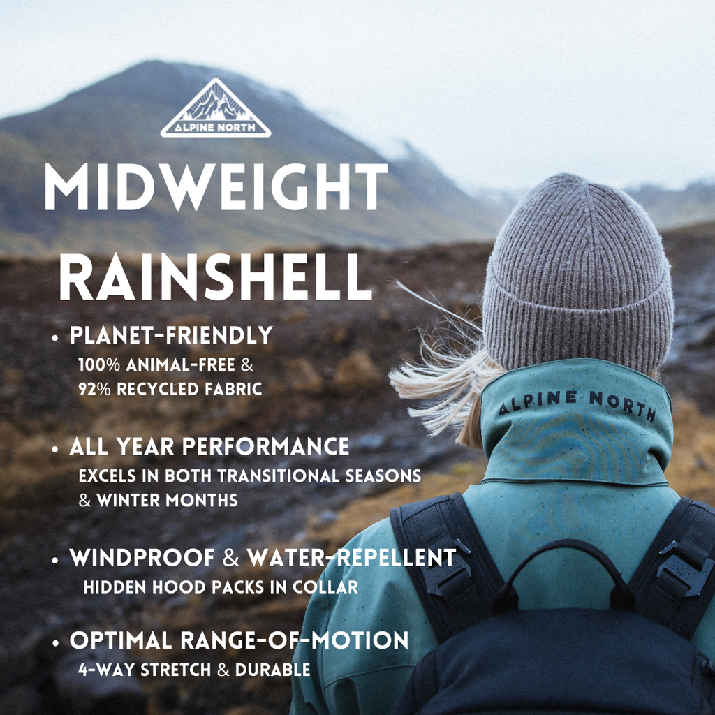 CARMACKS | VESTE DE PLUIE MOYENNE UNISEXE (RECYCLÉE), VERT POUDRÉ